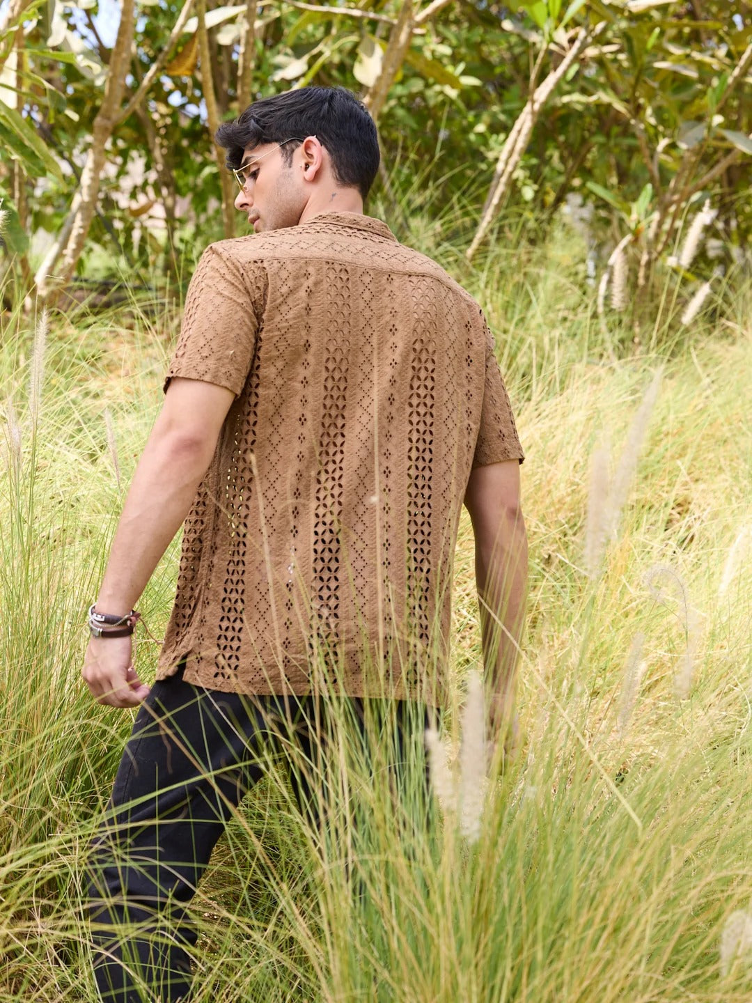 Havana Cotton Schiffli Embroidered Shirt - Multiple Colors Available