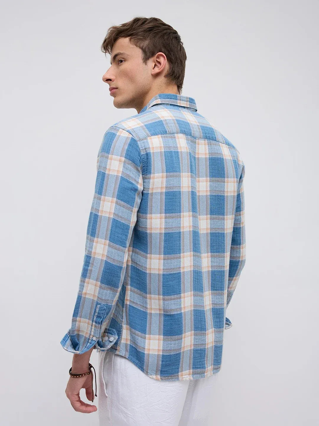 Tartan Cotton Plaid Regular Fit Shirt - Blue