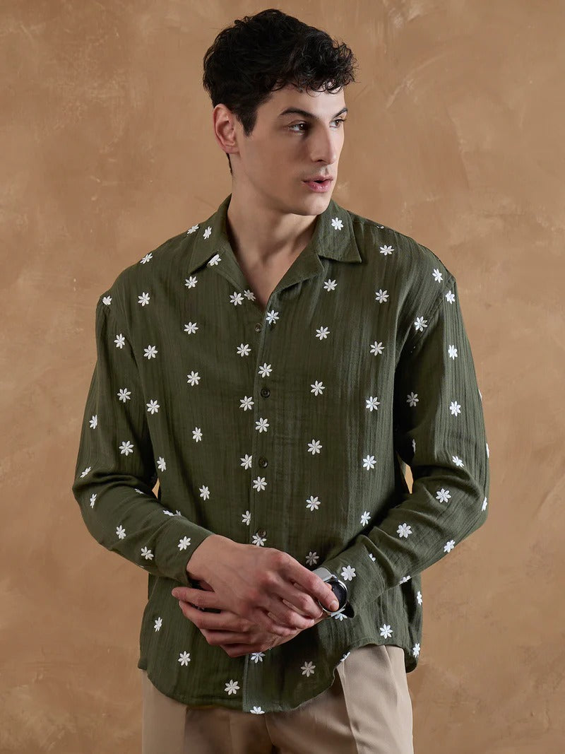 Amalfi Embroidered Everyday Casual Men's Shirt - Multiple Colors Available